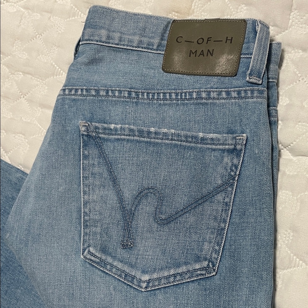 Citizens Of Humanity Men's SID Regular Straight fit Jeans in Light Blue